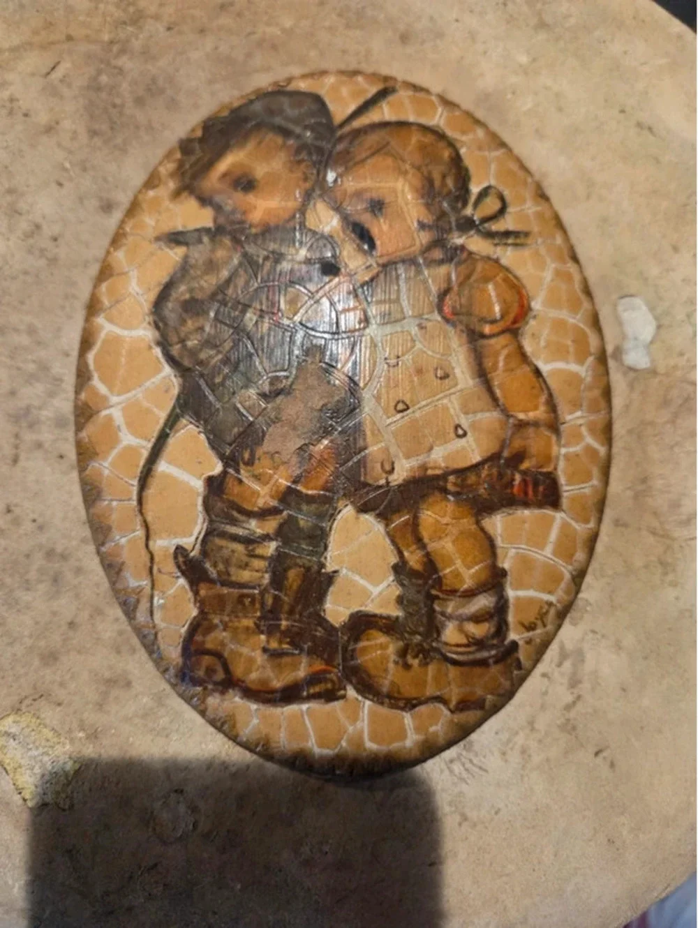 Vintage decoupage wall plaque
